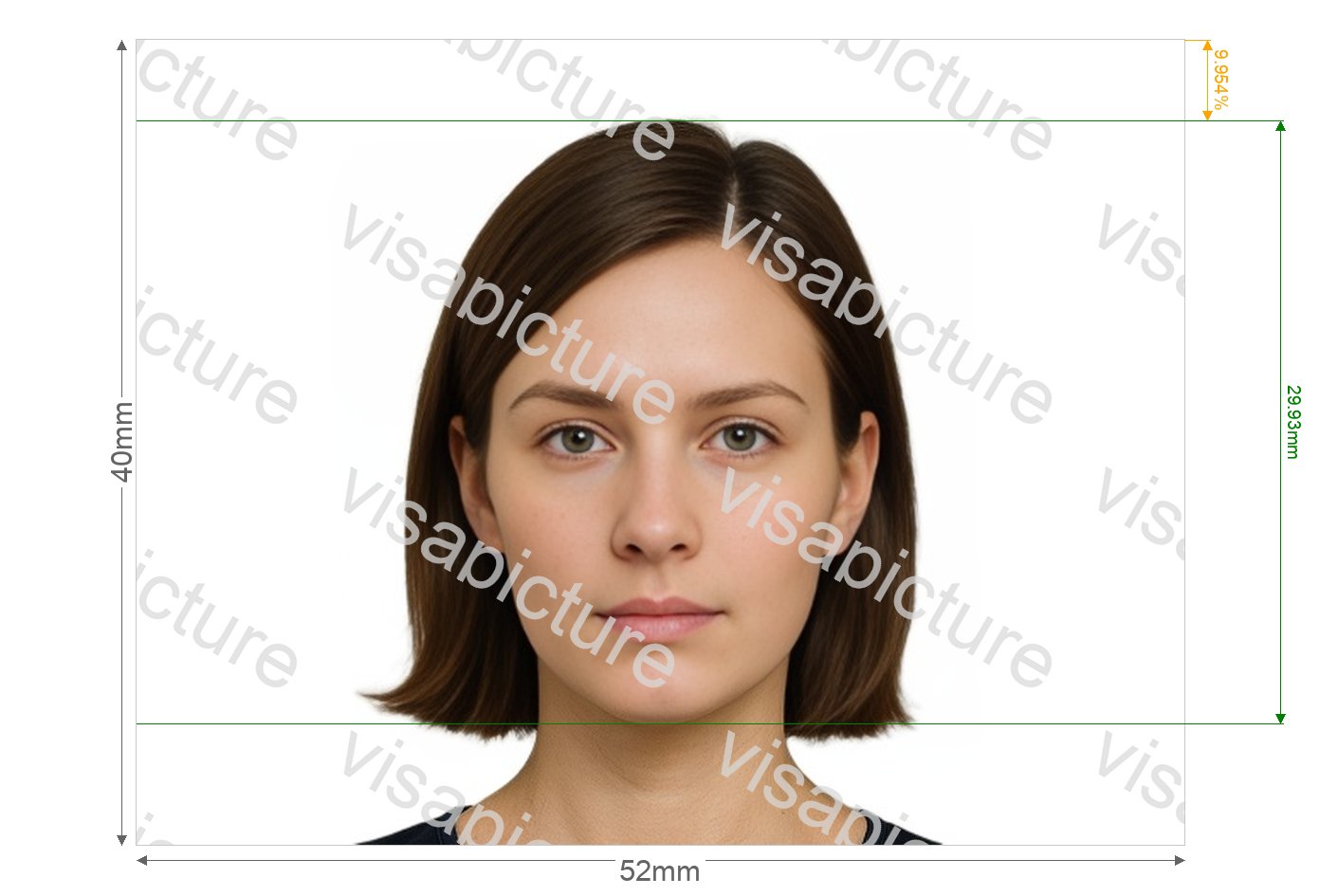 Brunei Brunei passport 5.2x4 cm (52x40 mm) photo after processing - compliant 40.0x52.0mm result