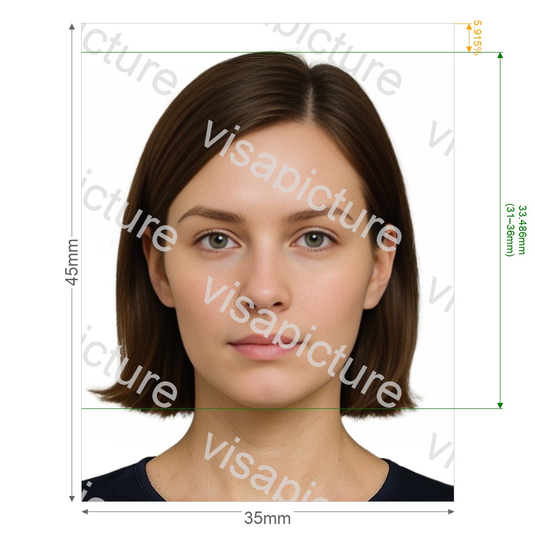 Canada Canada Temporary Resident Visa 35x45 mm (3.5x4.5 cm) photo after processing - compliant 35.0x45.0mm result