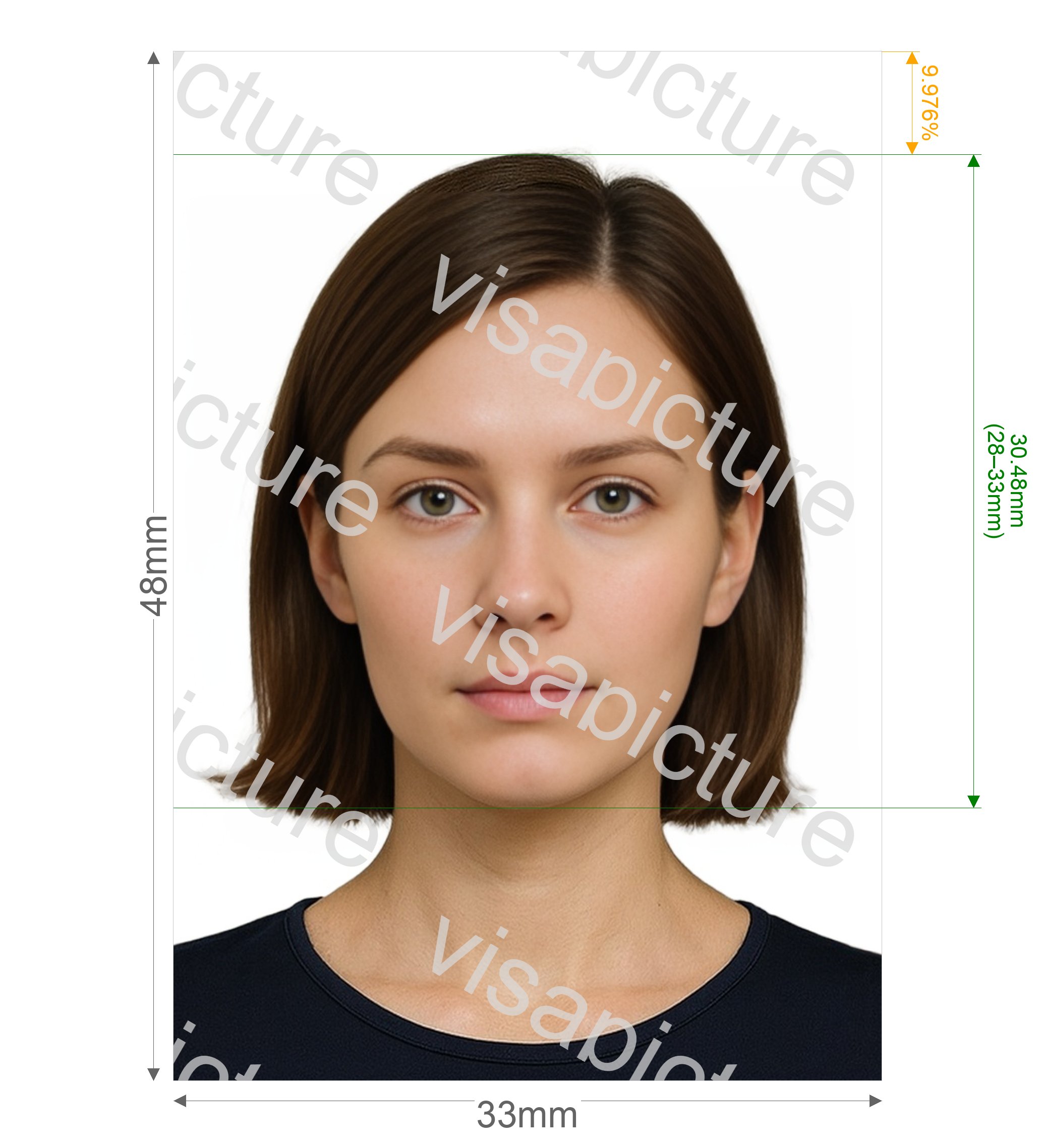 China China Passport 33x48 mm photo after processing - compliant 33.0x48.0mm result