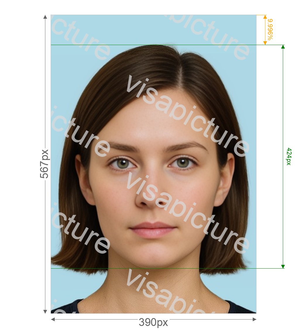 China Putonghua Proficiency Test 390x567 pixels blue background photo after processing - compliant 33.02x48.006mm result