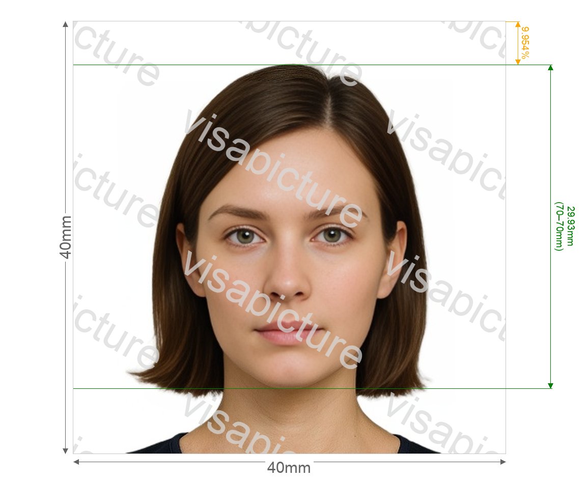 Colombia Congo (Brazzaville) e-visa photo after processing - compliant 40.0x40.0mm result