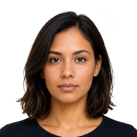 Colombia Congo (Brazzaville) e-visa photo example — 40×40mm white background, AI-processed result