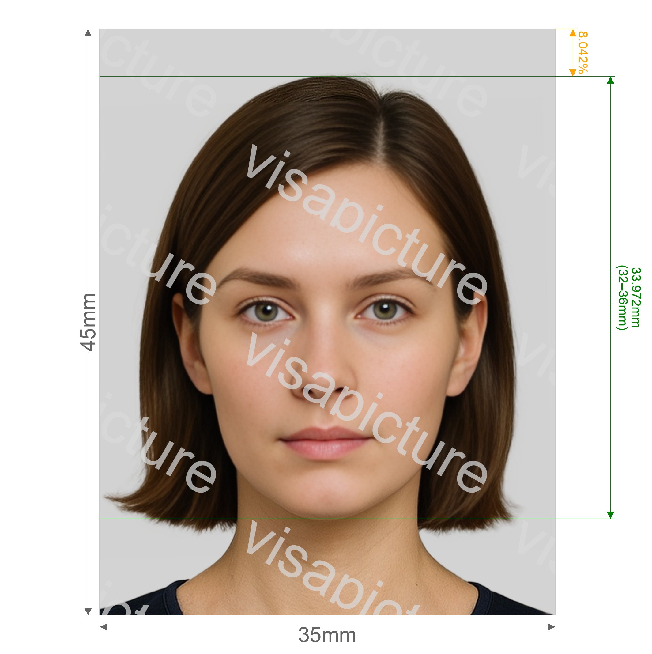 France France Visa 35x45 mm (3.5x4.5 cm) photo after processing - compliant 35.0x45.0mm result