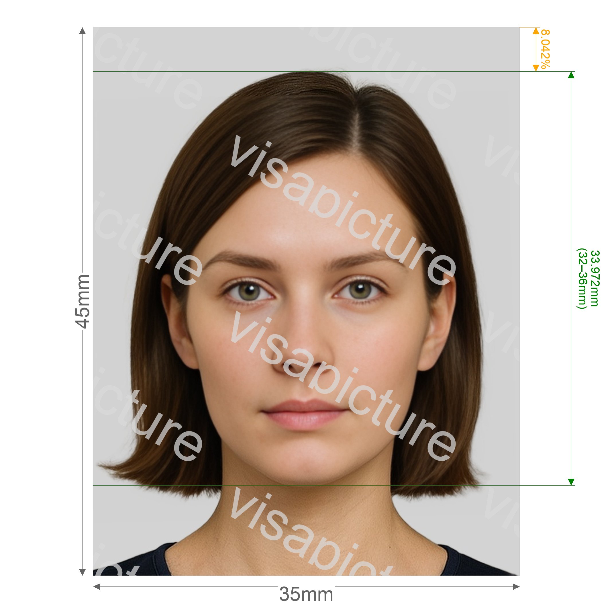 France France Asylum Seeker (Demande D'asile) 35x45 mm (3.5x4.5 cm) photo after processing - compliant 35.0x45.0mm result