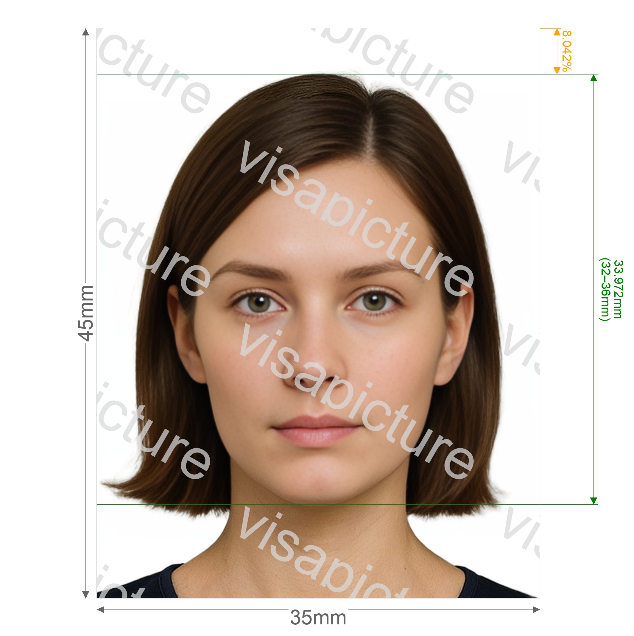 Georgia Georgia e-visa 35x45 mm photo after processing - compliant 35.0x45.0mm result