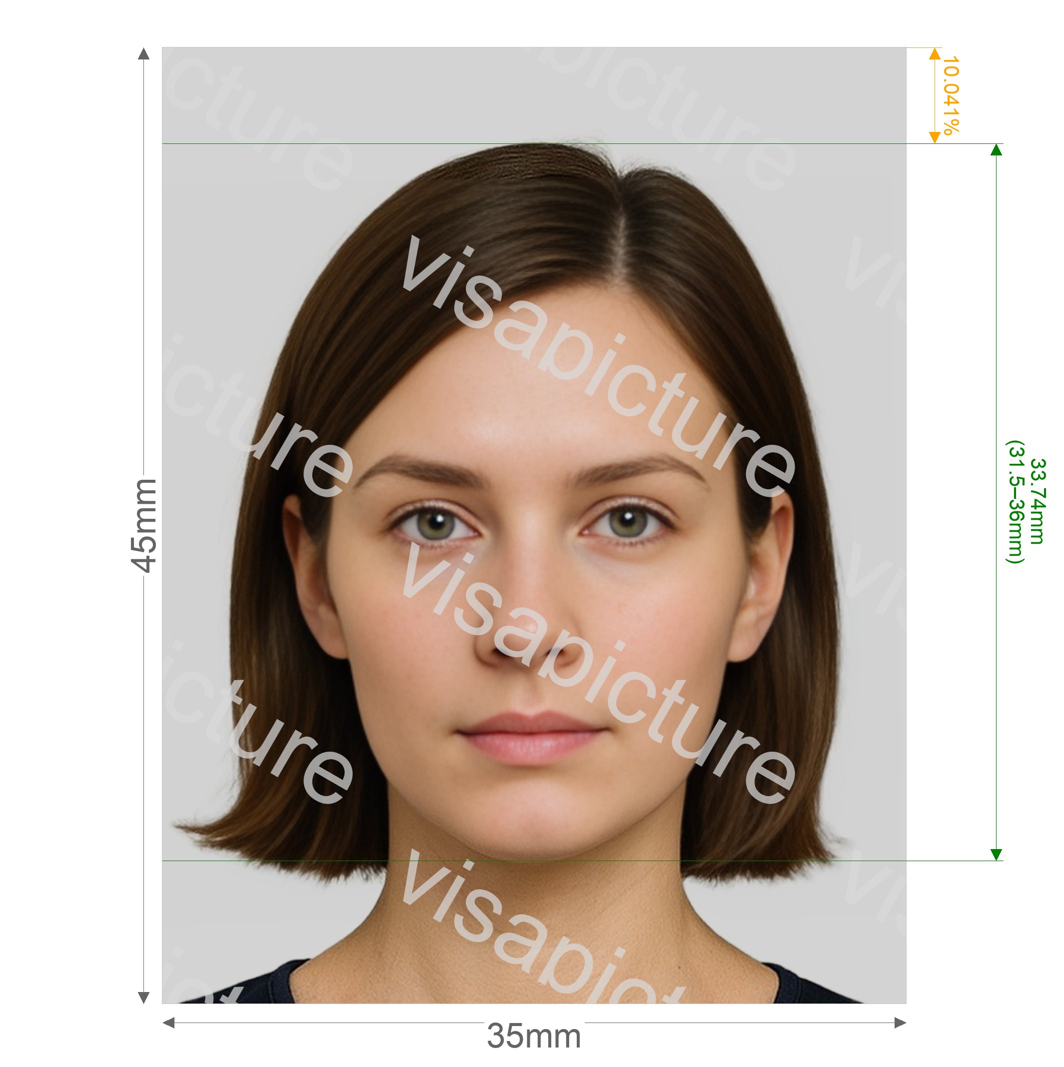 Germany Germany residence permit 35x45 mm (3.5x4.5 cm) photo after processing - compliant 35.0x45.0mm result