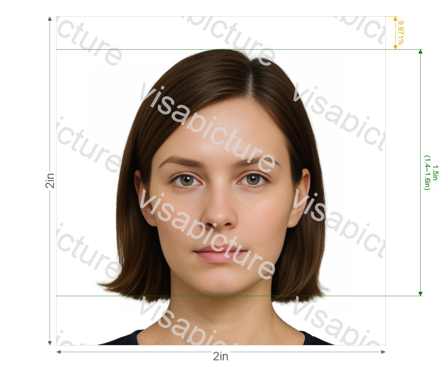 Grenada Grenada passport 1.5x2 inch photo after processing - compliant 50.8x50.8mm result