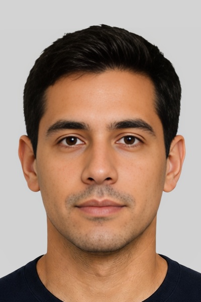 Iran Iran e-visa 600x400 pixels photo example — 33×50mm light_grey background, AI-processed result