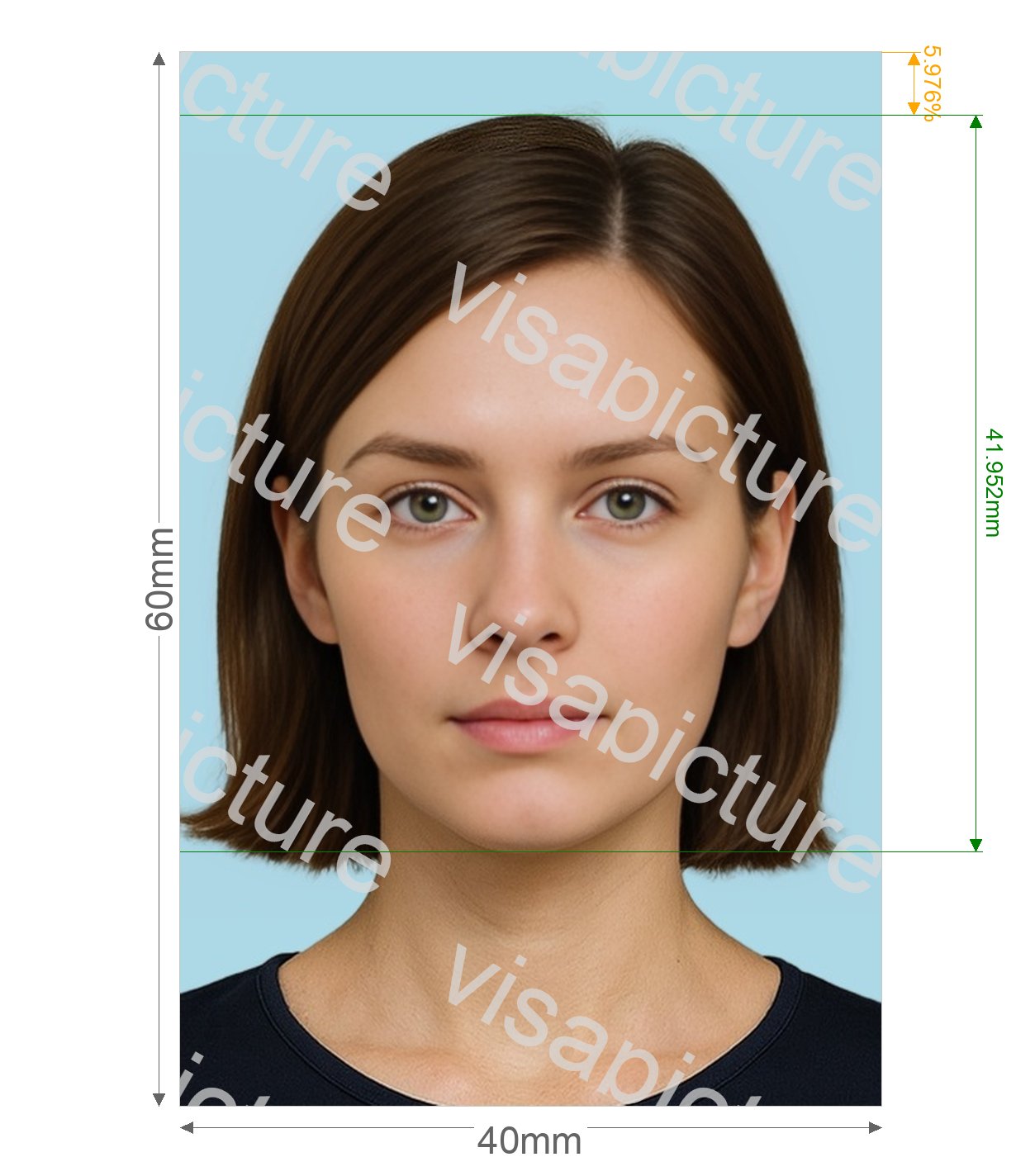 Kuwait Kuwait work permit 4x6 cm (40x60 mm) photo after processing - compliant 40.0x60.0mm result