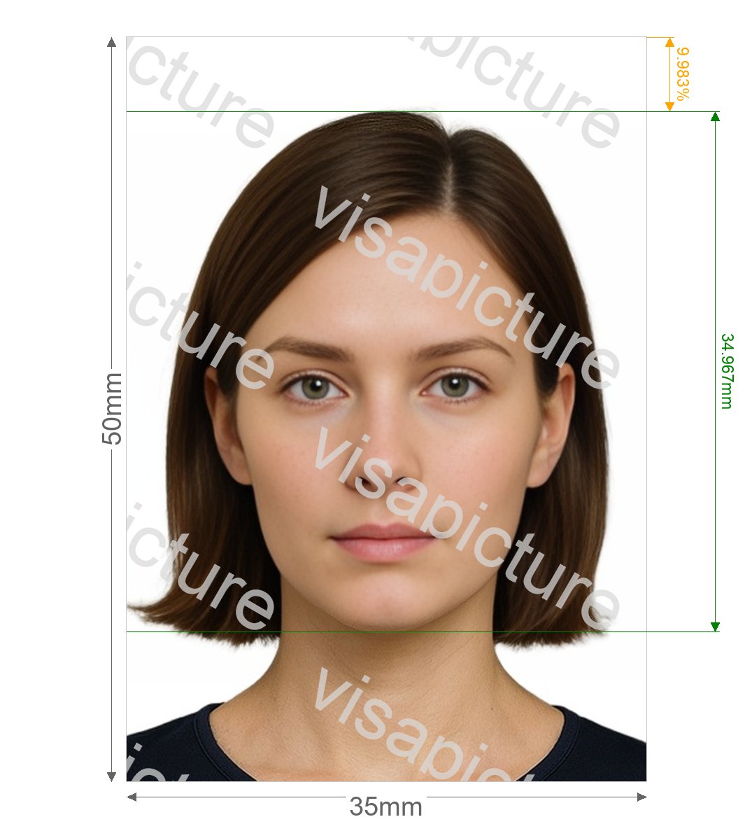 Malaysia Malaysia Visa 35x50 mm white background photo after processing - compliant 35.0x50.0mm result