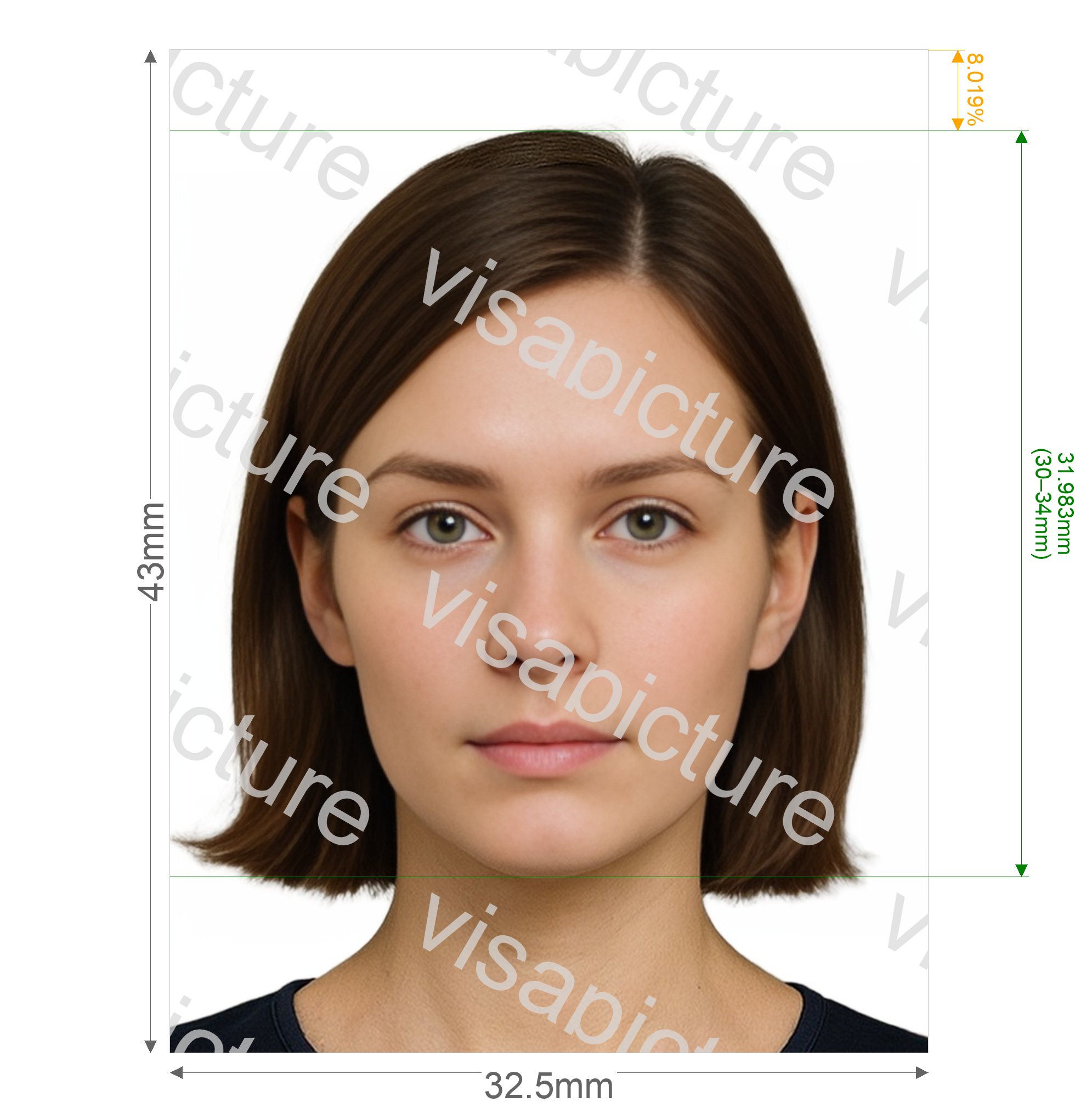 Bahrain Bahrain e-Passport 43mm x 32.5mm (1244x933px) photo after processing - compliant 32.5x43.0mm result