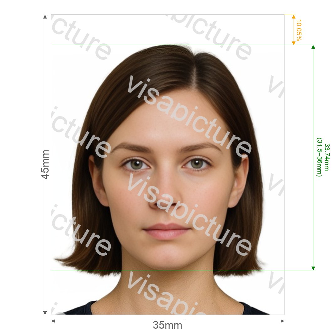 Portugal Portugal visa online photo after processing - compliant 35.0x45.0mm result