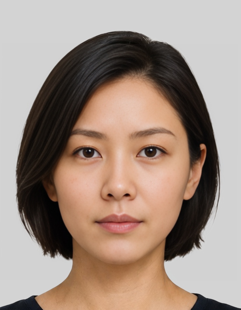 KN Saint Kitts and Nevis passport photo 35x45 mm (1.77x1.38 inch) photo example — 35×45mm light_grey background, AI-processed result