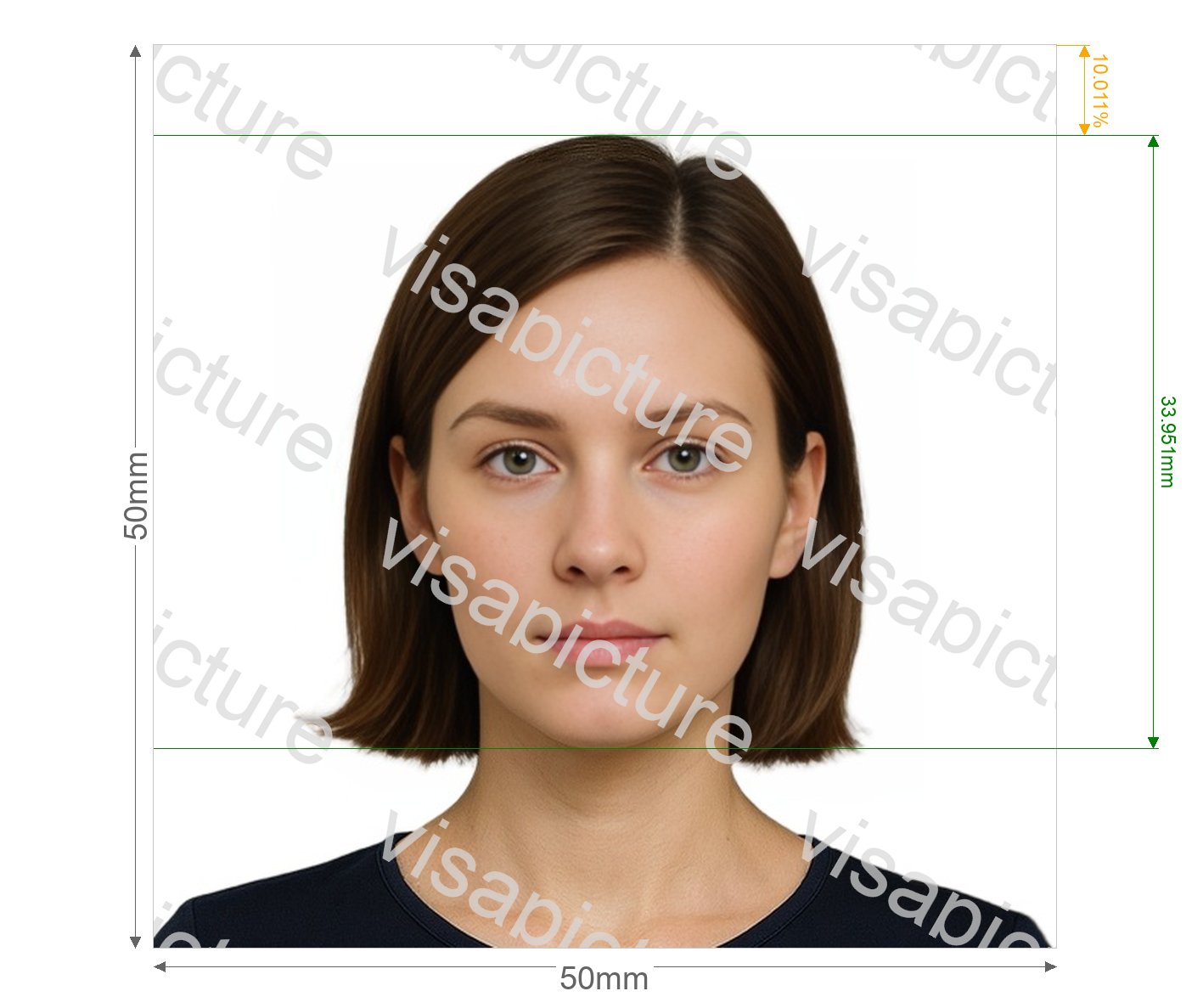 Serbia Serbia passport 50x50 mm photo after processing - compliant 50.0x50.0mm result