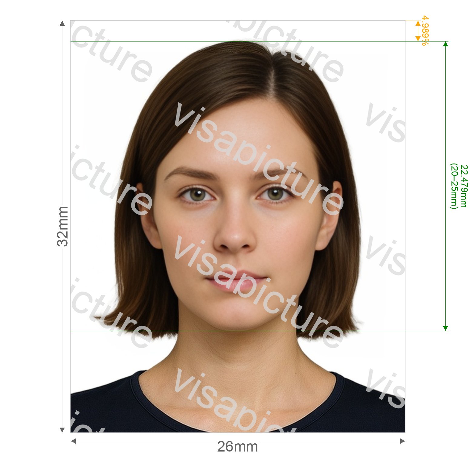 Spain Spain DNI (ID card) 32x26 mm photo after processing - compliant 26.0x32.0mm result