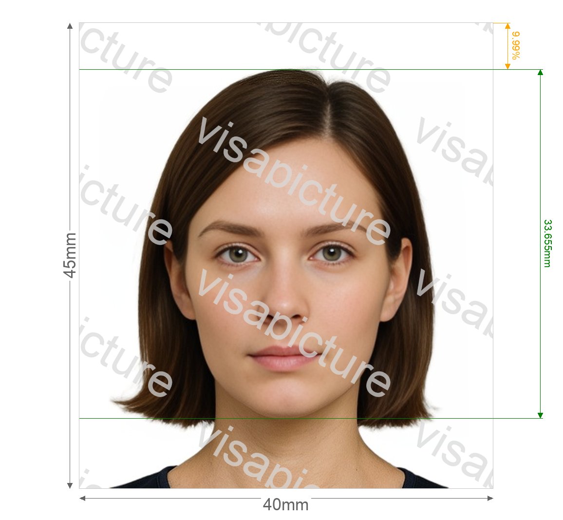 Tanzania Tanzania passport 40x45 mm (4x4.5 cm) photo after processing - compliant 40.0x45.0mm result