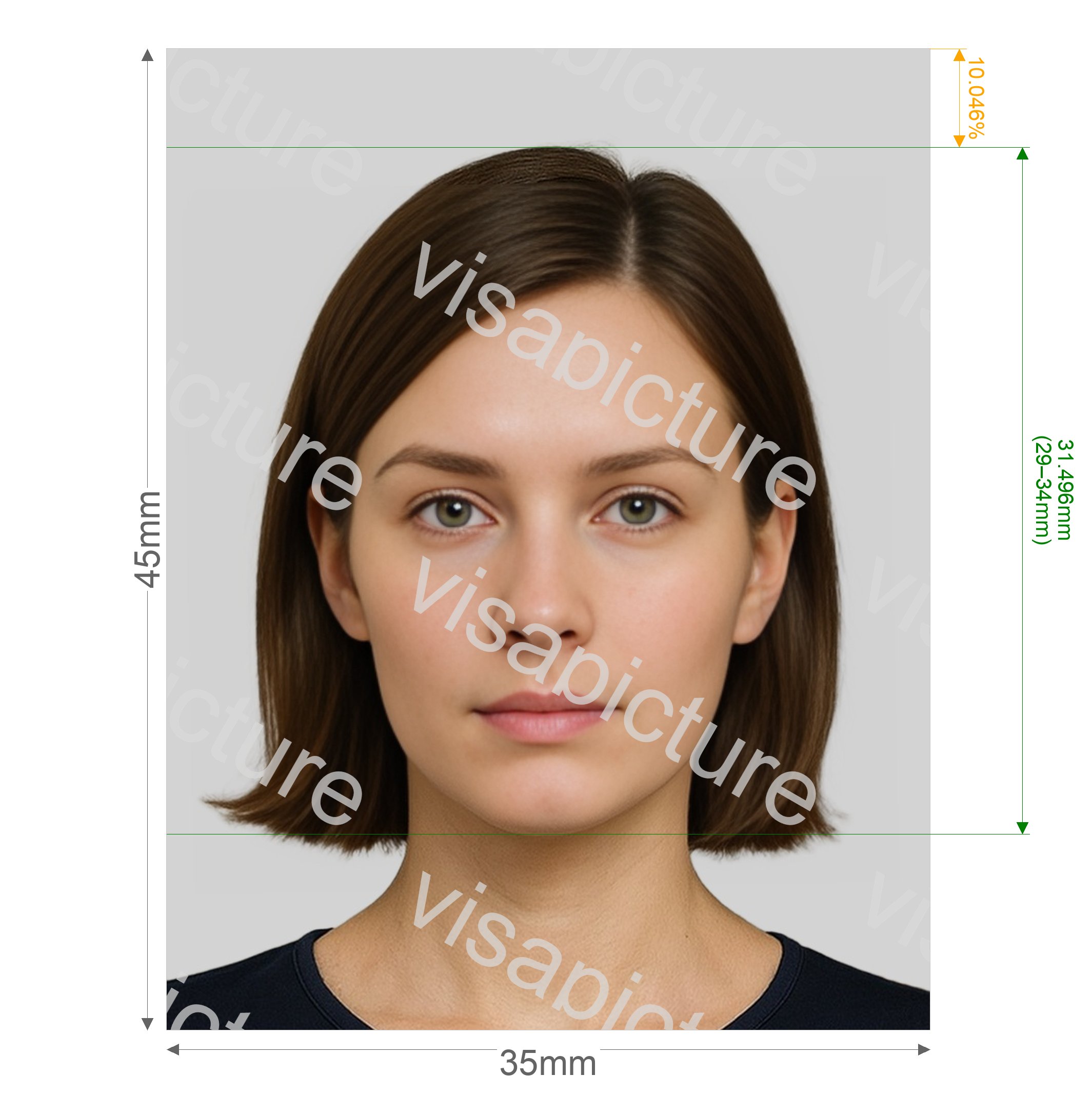 United Kingdom UK Passport offline 35x45 mm (3.5x4.5 cm) photo after processing - compliant 35.0x45.0mm result