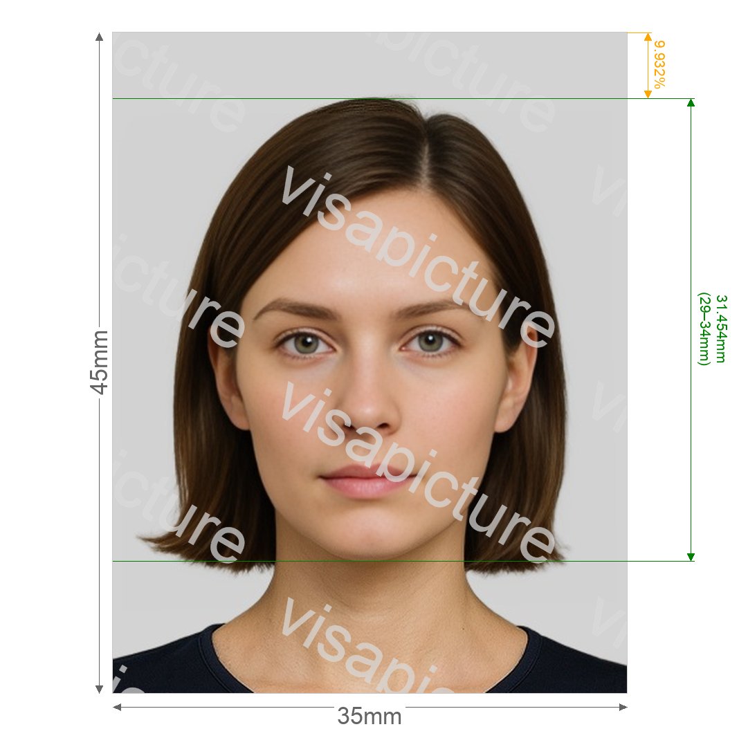 United Kingdom UK Boat licence 35x45 mm photo after processing - compliant 35.0x45.0mm result