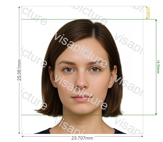 United Nations Harvard University ID Card 280x296 px photo after processing - compliant 23.707x25.061mm result