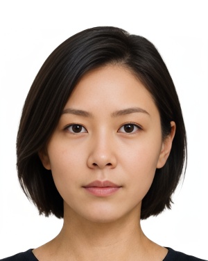 United Nations American University One Card 300x375 px photo example — 25×31mm white background, AI-processed result